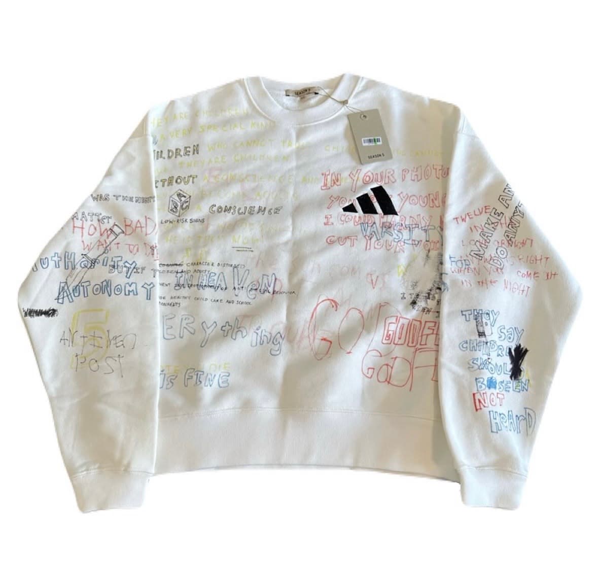 Season 5 unreleased Henri Levy design white sweatshirt
