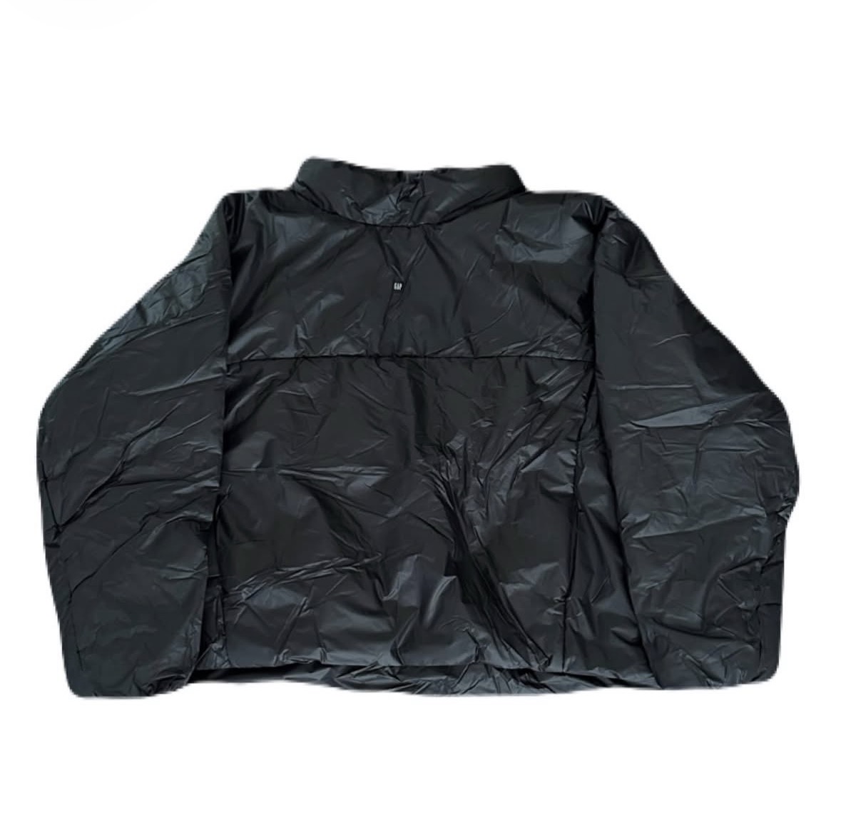 Mockneck black nylon jacket