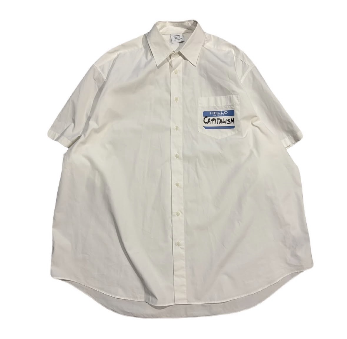 Hello my name is Capitalism, Demna era white oversized shirt