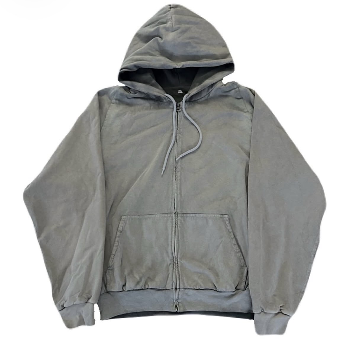 Light grey double layer zip up hoodie